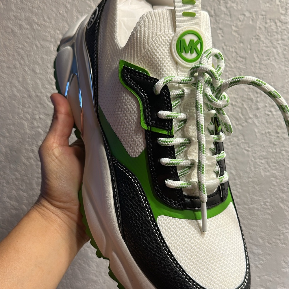 Michael Kors Black, White, and Green Athletic Shoes